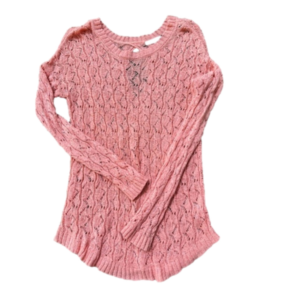 Sfera Pink Knit Sweater with back cutout detail - size Euro M